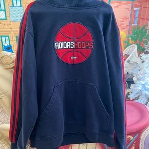 Boys blue Medium Adidas Hoops hoodie sweatshirt.